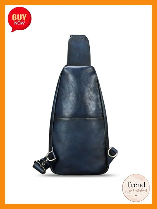 Genuine Leather Sling Bag Crossbody Chest Purse Vintage Handmade Backpack main image 6